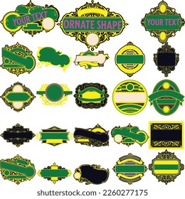 Set of Ribbons. Ribbon elements. Starburst label. Vintage. Modern simple ribbons collection. Vector illustration.