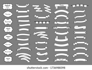 A set of ribbons. Ribbon elements. Vintage. Modern simple ribbons collection. Vector illustration.