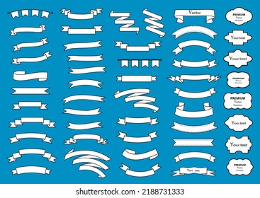 A set of ribbons. Ribbon elements. Vintage. Modern simple ribbons collection. Vector illustration.