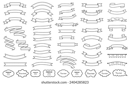 A set of ribbons. Ribbon elements. Vintage. Modern simple ribbons collection. Vector illustration.