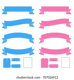 Set of ribbons, scrap booking, labels