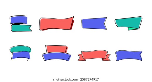 Set of the Ribbons, special offer headers, discount stickers.