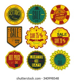 Set of Ribbons, Stickers, Labels. Vector.