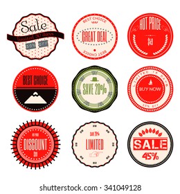 Set of Ribbons, Stickers, Labels. Vector.