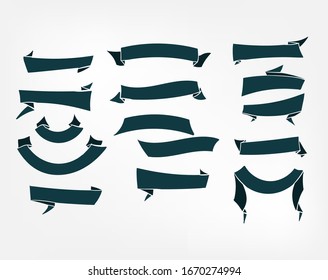 set ribbons vector design elements isolated decorative set 