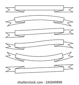 A set of the ribbons. Vector illustration.