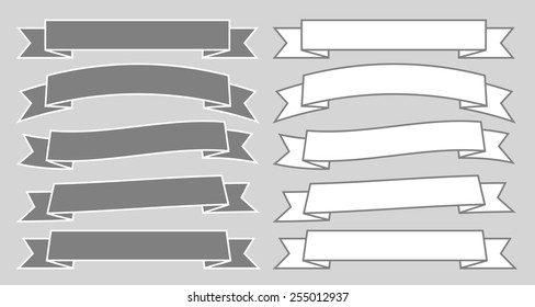 A set of the ribbons. Vector illustration.