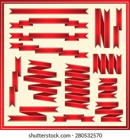 SET OF RIBBONS VECTOR : RED
