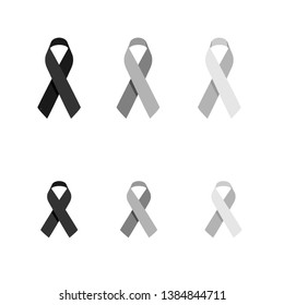 Set ribbons vector victim care grey black white