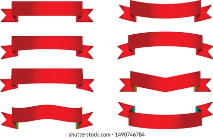 Set of Ribbons vector in white background