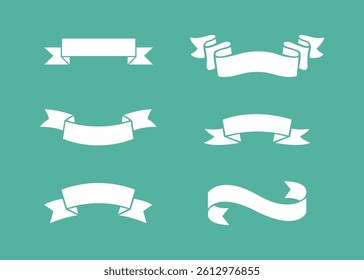 Set of the Ribbons. Vintage Retro Vector Logo for banner