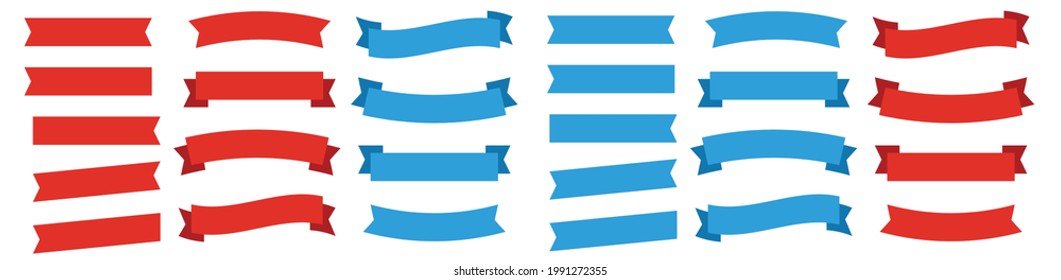 Set of Ribbons. Vintage simple ribbons collection. Modern banner vector