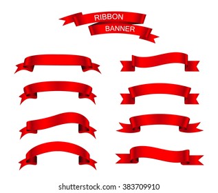 Set of ribbons.Ribbon banner vector illustration.