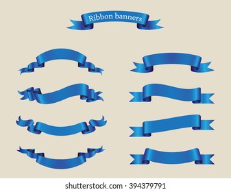 Set of ribbons.Ribbon banner vector template.