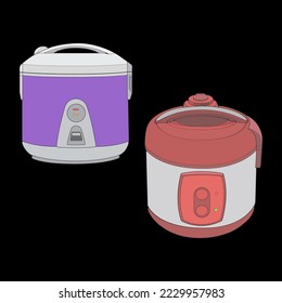 Conjunto de cocina de arroz, tinte mágico, vector de ilustración, vector de arte dibujado a mano, arte de contorno.
