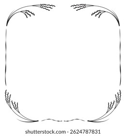 Conjunto de Arroz Ear Wreath Frames. Elementos de design de outono estilo japonês.