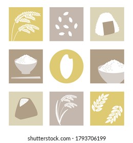 set of rice and rice plant
