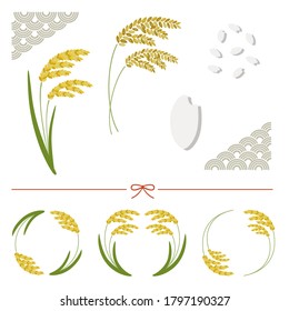 set of rice and rice plant