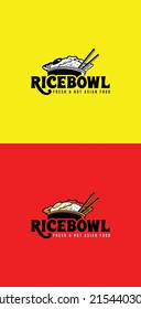 set of ricebowl logo design for your business