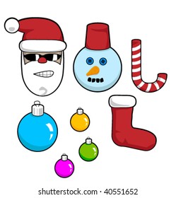Set of ridiculous Christmas icons