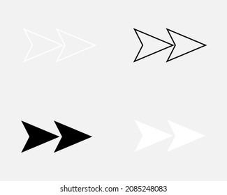 Set of Right arrow icon. Next icon sign symbol in trendy flat style. Arrow vector icon illustration isolated on gray background