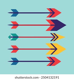 Set of Right Arrows A Collection of Various Arrow Designs Pointing to the Right, Suitable for Navigation, Directional Indicators, and Design Elements