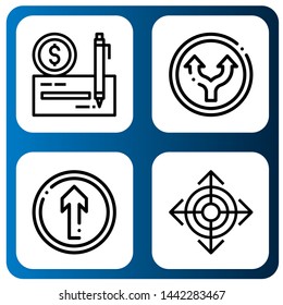 Set of right icons such as Check, Straight, Direction , right