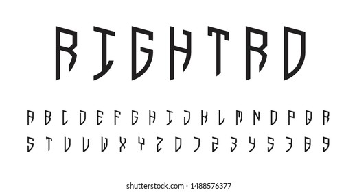 set rightro font vector alphabet