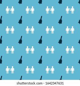 Set Ringing bell and Project team base on seamless pattern. Vector