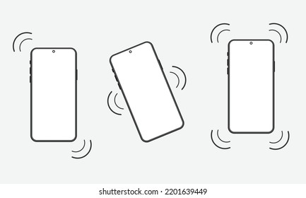 Set of Ringing or vibrating smartphone icons.Smartphone incoming call illustration symbol.