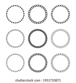 conjunto de anillos de círculos. Contexto vacío y lleno. Ilustración vectorial para el diseño. Estilo plano