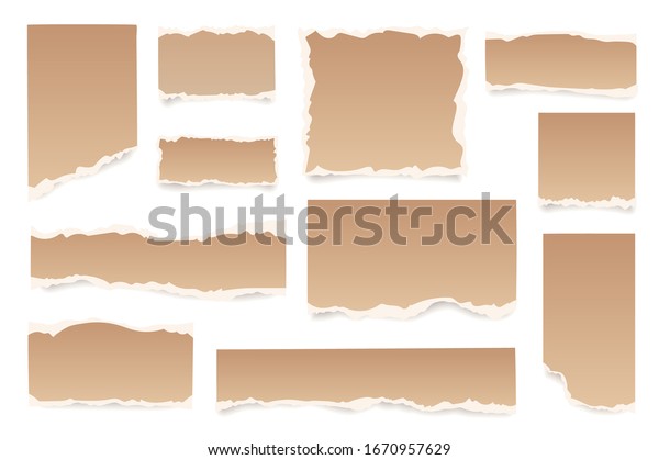 Set Ripped Craft Torn Note Notebook Stock Vector (Royalty Free) 1670957629