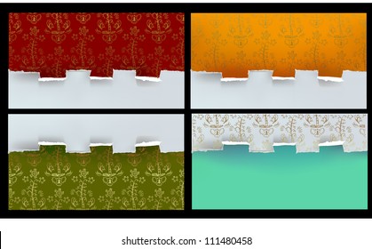 set of ripped paper backgrounds