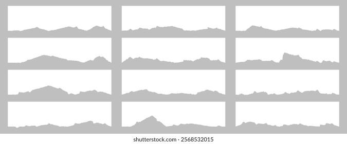 Set of ripped paper border, divider shapes, banner vector illustration