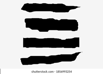 set of ripped paper brush texture element