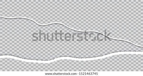 set of ripped paper\
edges with shadow isolated on transparent background. vector design\
element