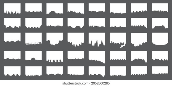 Set of ripped and torn blank paper background. Vector illustration.