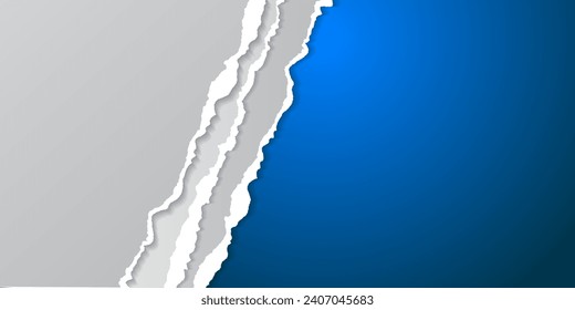 set of ripped torn paper sheets effect on background vector