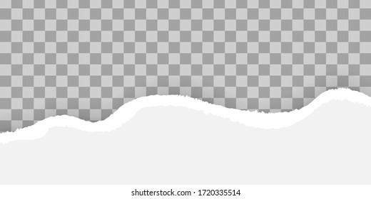 Set of ripped and torn paper stripes, pieces of torn, white and grey realistic horizontal paper strips with space for text, banner design template for web and print, advertising, presentation, vector.