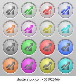 Set of Rising graph plastic sunk spherical buttons.