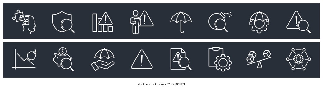 set of Risk Management elements symbol template for graphic and web design collection logo vector illustration