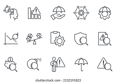 set of Risk Management elements symbol template for graphic and web design collection logo vector illustration