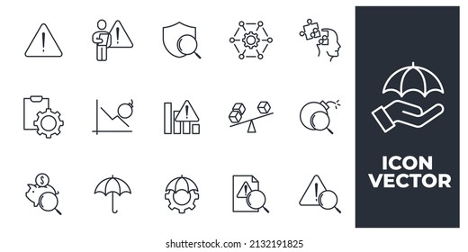 set of Risk Management elements symbol template for graphic and web design collection logo vector illustration