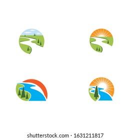 Set River vector icon illustration design
