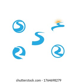 Diseño de la ilustración del icono del vector del río