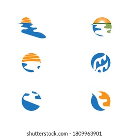 Set River vector icon illustration design