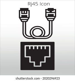 set of RJ45 icon,  line isolated or logo isolated sign symbol vector, outline and stroke style Collection of high-quality color style vector illustration,