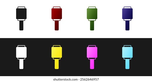 Set RKG 3 anti-tank hand grenade icon isolated on black and white background.  Vector