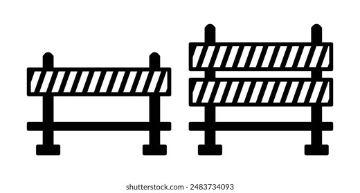 Set of Road barrier or road block icon collection. Roadblock Barricades for safety driving symbol. vector Illustration.