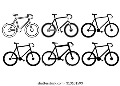 Set of road bicycle symbol 